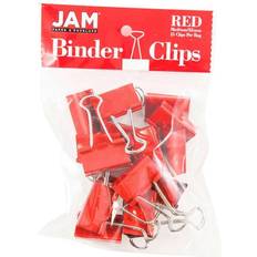 Red Paper Clips & Magnets Jam Paper Colored Binder Clips, Capacity, Red, 15/Pack 339BCRE