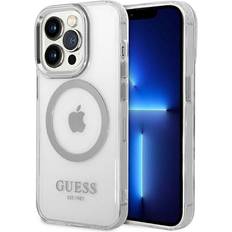 Guess GUHMP14LHTRMS iPhone 14 Pro 6,1 srebrny/silver hard case Metal Outline Magsafe