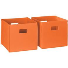 Kid's Room RiverRidge Home 10 in. H W D Orange Fabric Cube Storage Bin 2-Pack