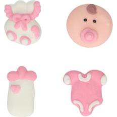 Funcakes Baby sukkerpynt lyserød 12 Kagedekoration