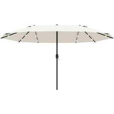 White Parasols OutSunny 4.4m Double-Sided Umbrella Patio Parasol W/