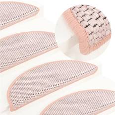 Pink Trappemåtter vidaXL selvklæbende trappemåtter 15 65x25 sisal-look Pink, Rød