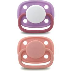  Knob Pacifier Silicone 4-36 months 2-pack - Pink/Purple