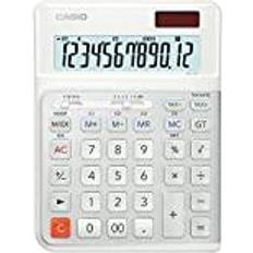 Calculatrices Casio DE-12E-WE Calculatrice de bureau blanc Ecran: 12 à pile(s) solaire (l x H x P) 140 x 188 x 35 mm