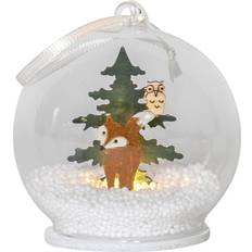 Star Trading Lampes de Noël Star Trading Boule Verre LED Forest Friends Renard Et Chouette - Transparent, Brun, Vert, Blanc Lampe de Noël