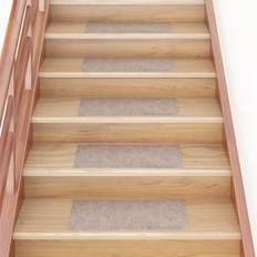 Be Basic Selvklæbende Trappemåtter 60 x 25 cm Cremefarvet Beige, Hvid