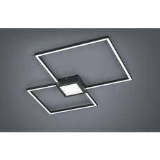 Grigio Lampade a Sospensione Trio Lighting Plafoniera LED Metallo Antracite Doppio Quadrato+Luce Centrale Dimmerabile 65x6 Lampada a Sospensione