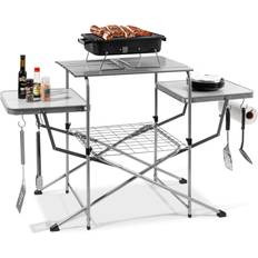 BBQ Furniture & Attachments Best Choice Products Portable Folding Grill Table Food Prep Station for Case