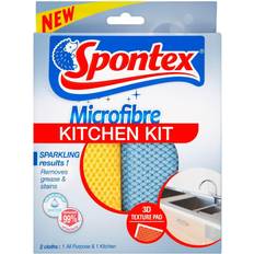 None Spontex Microfibre Kitchen Kit Removes 99%