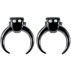 Luna Moon Earrings - Black/Transparent