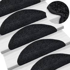 Tapis d'escalier vidaXL Tapis d'escalier 10 pcs 65x21x4 cm Noir Noir