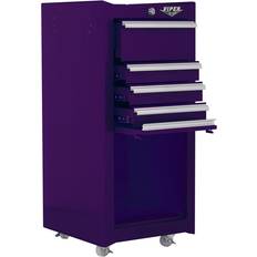 Tool Trolleys The Original Pink Box Tool Boxes Purple 16'' Purple Four-Drawer Steel Rolling Tool/Salon Cart