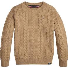 18-24M Strikkegensere Tommy Hilfiger Essential Cable Knit Jumper - Classic Khaki (KB0KB07827)