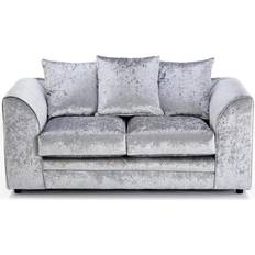 Silver - Sofa Set Sofas Crushed Velvet Sofa 160cm 2 Seater