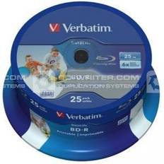 25 GB - Blu-ray Optische Opslag Verbatim 43811 Blu-ray BD-R SL disc 25 GB 25 stuk(s) Spindel Bedrukbaar, Antikras-coating