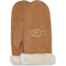 Femme - Marron Moufles UGG Sheepskin Logo Mitten - Chestnut