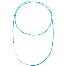 Turquoise Necklaces Monica Vinader Mini Nugget Long Necklace - Silver/Turquoise