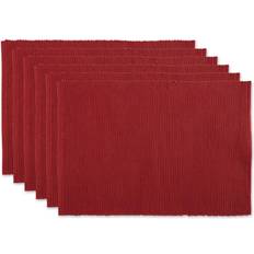 Red Place Mats DII Basic Everyday Ribbed Place Mat White, Black, Natural, Red, Pink, Blue, Purple, Green, Gray, Brown (48.3x33)