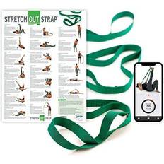 Green Resistance Bands 440PS Stretch Out Strap With Stretching Exercise Poster