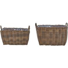 Pots, Plants & Cultivation Beliani Set of 2 Plant Baskets Planter Pots Lining