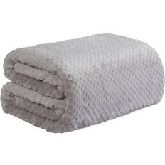 Large grey throw Dreamscene Luxury Large Waffle Honeycomb Mink Warm Blankets Grey, Silver