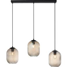 Paul Neuhaus Shitake Amber/Black Pendant Lamp 86cm