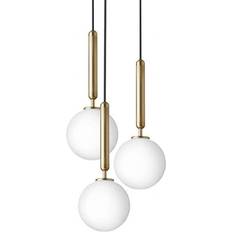 Nuura Miira 3 Lampadario Ottone/Bianco Opale Lampada a Sospensione