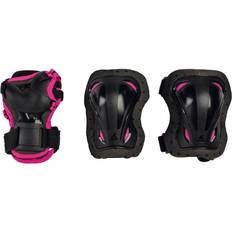 Rosa Skateboard-Zubehör Rollerblade Beskyttelsessæt Junior 3-pak XS, Sort/Lyserød