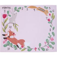 Woodland Animals Super Soft Photo Op Milestone Baby Blanket Pink