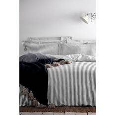 The Linen Yard Striped Duvet Cover Grey