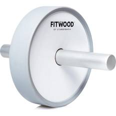 Valkoinen Vatsalihasharjoittajat Fitwood Kjerag Ab Wheel Valkoinen Puu Harmaa Alu. Kahva Harmaa Rengas