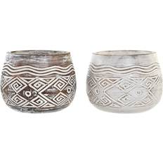 Dkd Home Decor Planter Brown White 2 Units