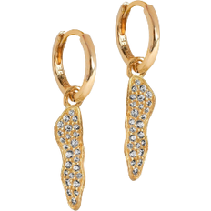 ENAMEL Copenhagen Sparkling Julia Hoops Earrings - Gold/Transparent