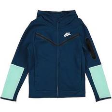Nike blue tech fleece Nike Boy's Sportswear Tech Fleece Full-Zip Hoodie - Valerian Blue/Mint Foam/White (CU9223)