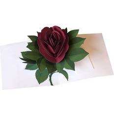 Pop up-kort Rose Mørkerød 1-stk