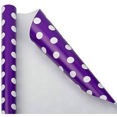 Purple Gift Wrapping Papers Jam Paper Purple with White Polka Dots Wrapping 25 sq. ft. 1/Pack