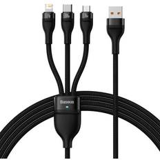 Micro usb c data Baseus Flash Series ? Fast Charging Data Cable USB to M+L+C 100W 1.2m Black