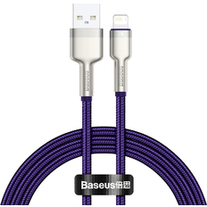 Kabler Baseus Cafule Metal USB-A Lightning kabel, 2.4A, 1m