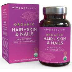 Biotin zink og selen Viva Naturals Organic Hair Skin and Vitamins for Women- Biotin 5000 mcg Support