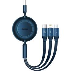 Kabler Baseus Bright Mirror USB-A Micro USB & Lightning Kabel - 66W 1,1m.