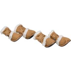 Petlife Shearling Duggz Dog Shoes - Brown - Large