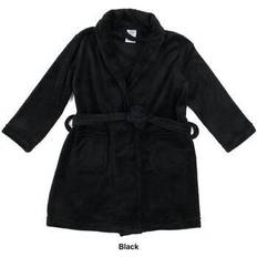 Black Bath Robes Children's Clothing Leveret Toddler Unisex Shawl Collar Fleece Bath Robe