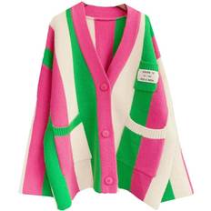 Pink Cardigans Jascls Boho Striped Sweater Cardigans