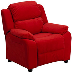 Kid's Room Flash Furniture Kid's Deluxe Padded Contemporary Microfiber Recliner with Storage Arms