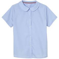 Short Sleeve Modern Peter Pan Blouse - Blue (1593)