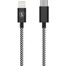 SiGN USB-C Lightning kabel 2.1A, 2m - Sort/Hvid