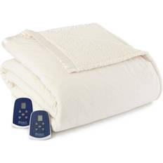 Twin size electric blanket Shavel Products Micro Reverse to Sherpa Electric Heated Blankets White