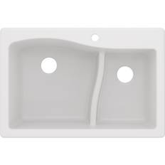 Kitchen Sinks Kraus KGD-442 Quarza 33" Dual Installation Double Basin