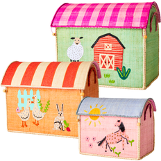 Rice Farm Theme Large Toy Baskets Set of 3