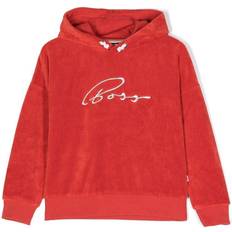 HUGO BOSS Hoodies HUGO BOSS Kids' Hoodie in Cotton Blend Velvet with Handwritten Logo